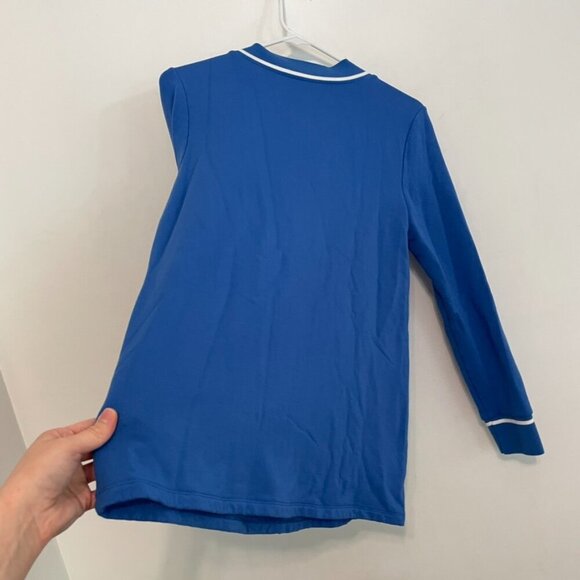 SUSAN GRAVER Brushed Back Knit V-Neck Tunic Blue Pullover Sweatshirt PETITE SP - Picture 13 of 13